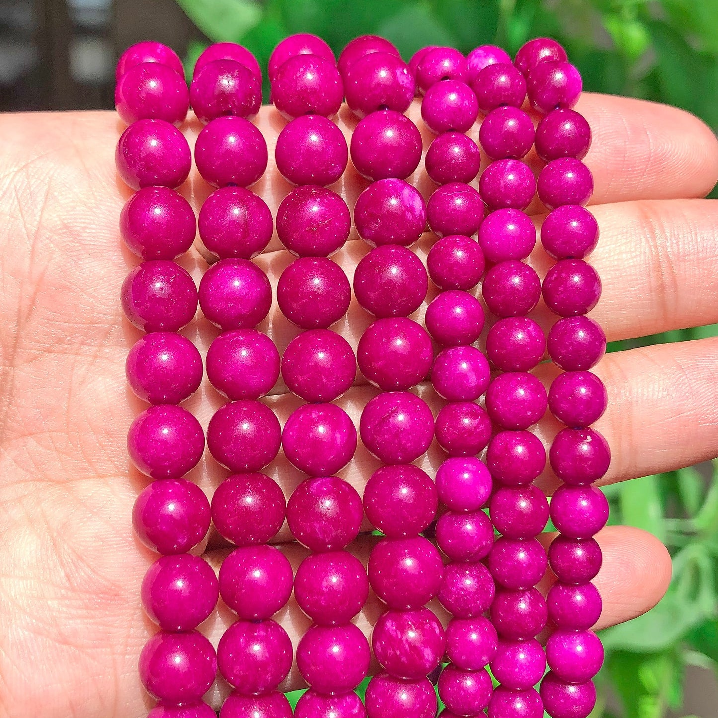 Natural Stone Beads Fuchsia Sugilite Jade Round