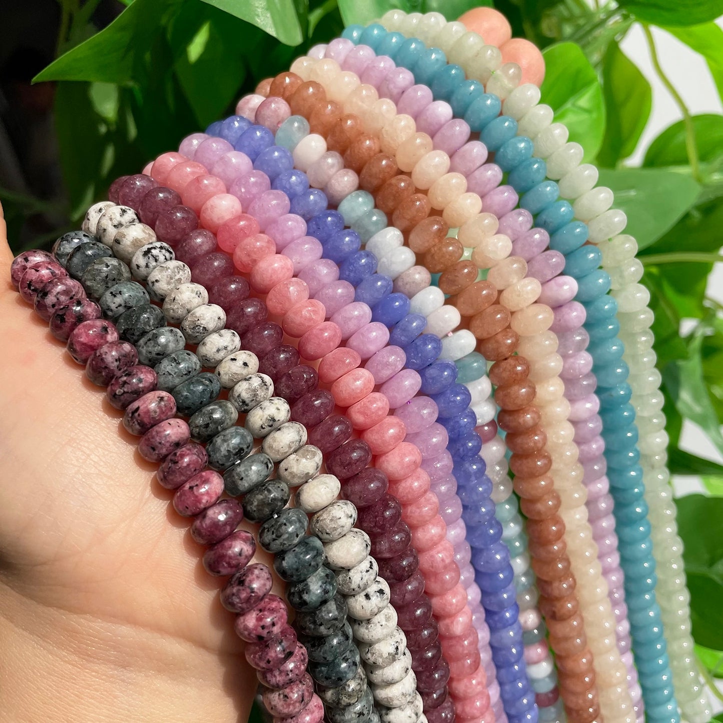 Natural Gem Stone Morganite Angelite Jades