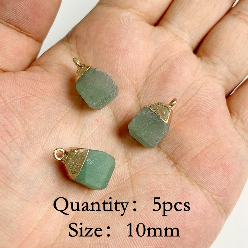 Natural Green Aventurine Jades Stone Pendant Beads