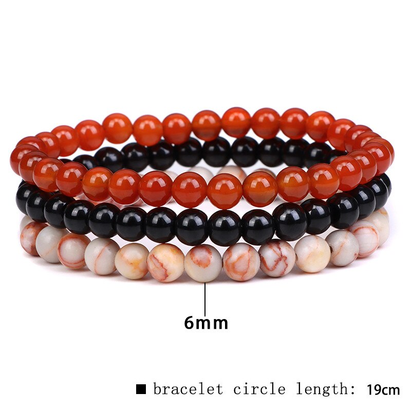 Stone Bracelet Set 6mm Beads Bracelets For Women Men