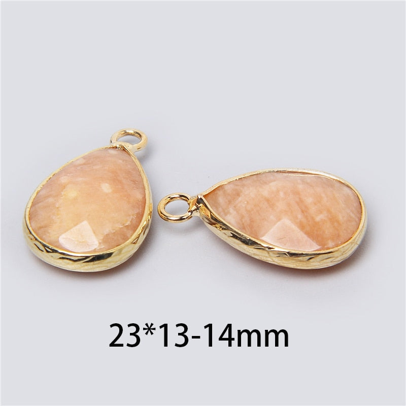 Natural Stone Charm Pendant Quartz Labradorite