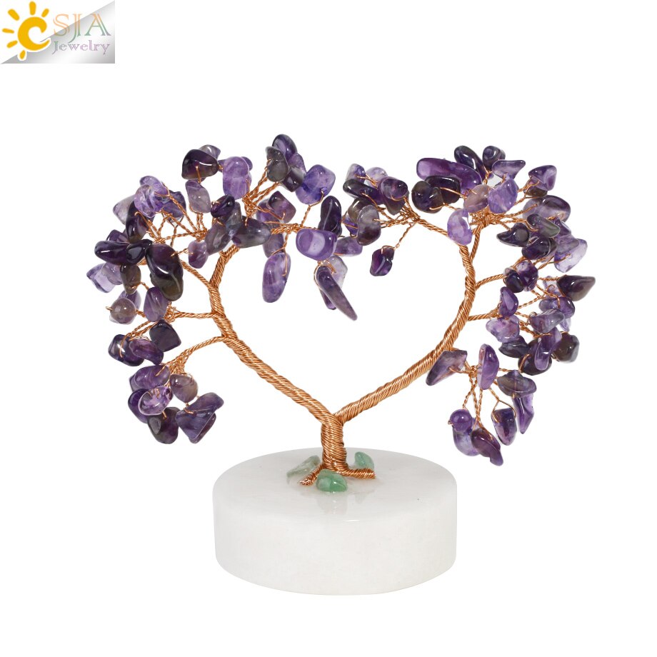 Crystal Money Tree with Agate Slices Love Heart