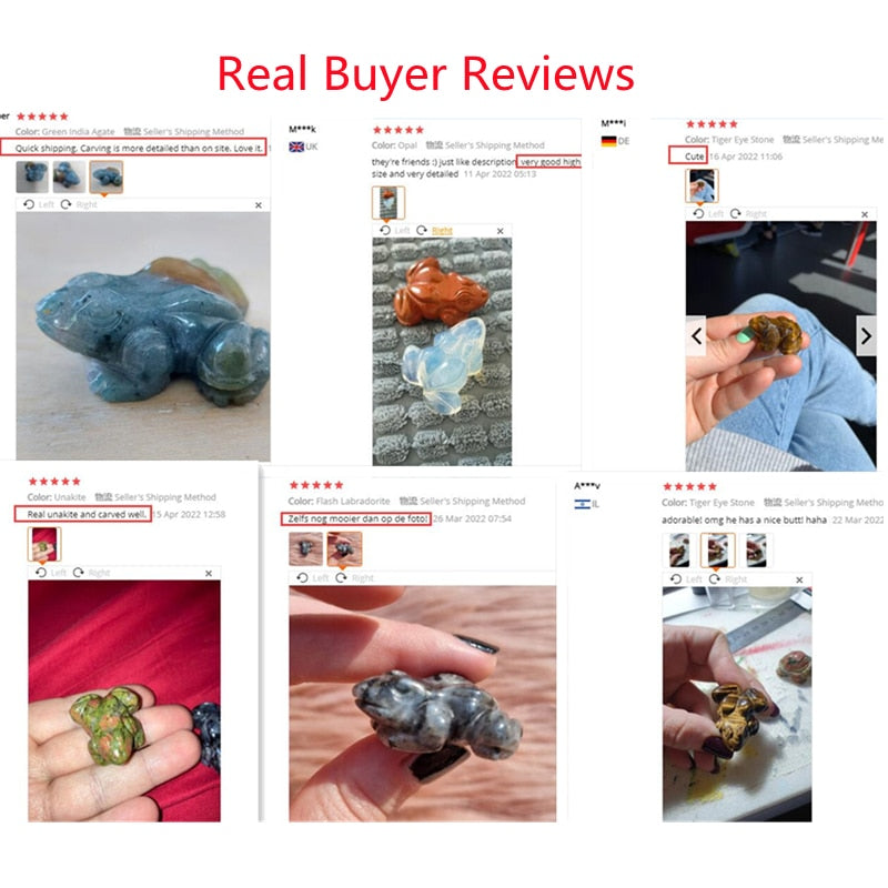 Frog Statue Natural Stones Ornament Hand Carved