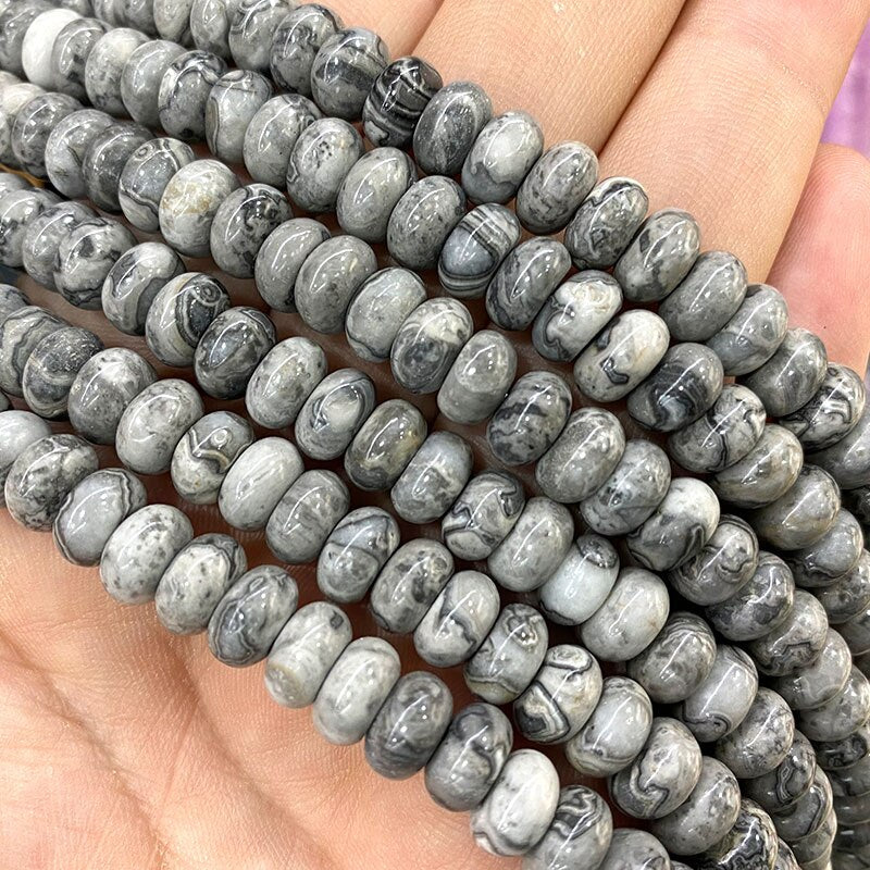 Rondelle Natural Stone Jades Agat Labradorite