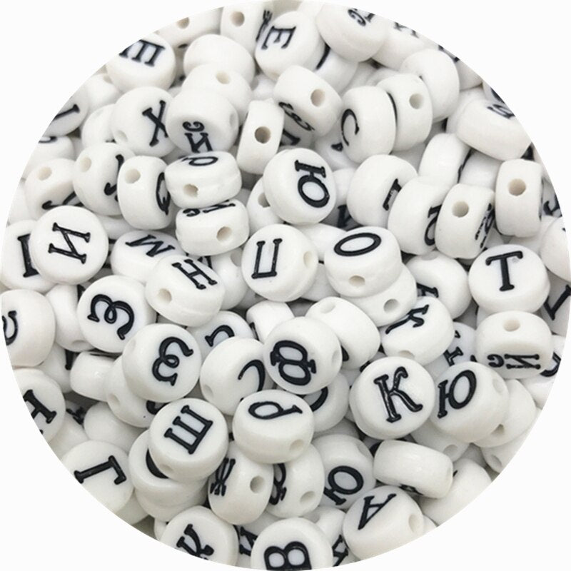 Letter Beads Oval Shape Mixed Alphabet