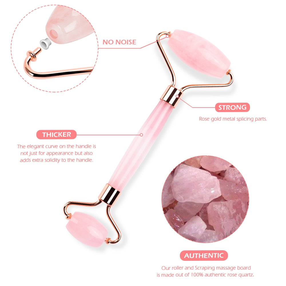 Jade Roller Heart Gua Sha Scraping Board Rose