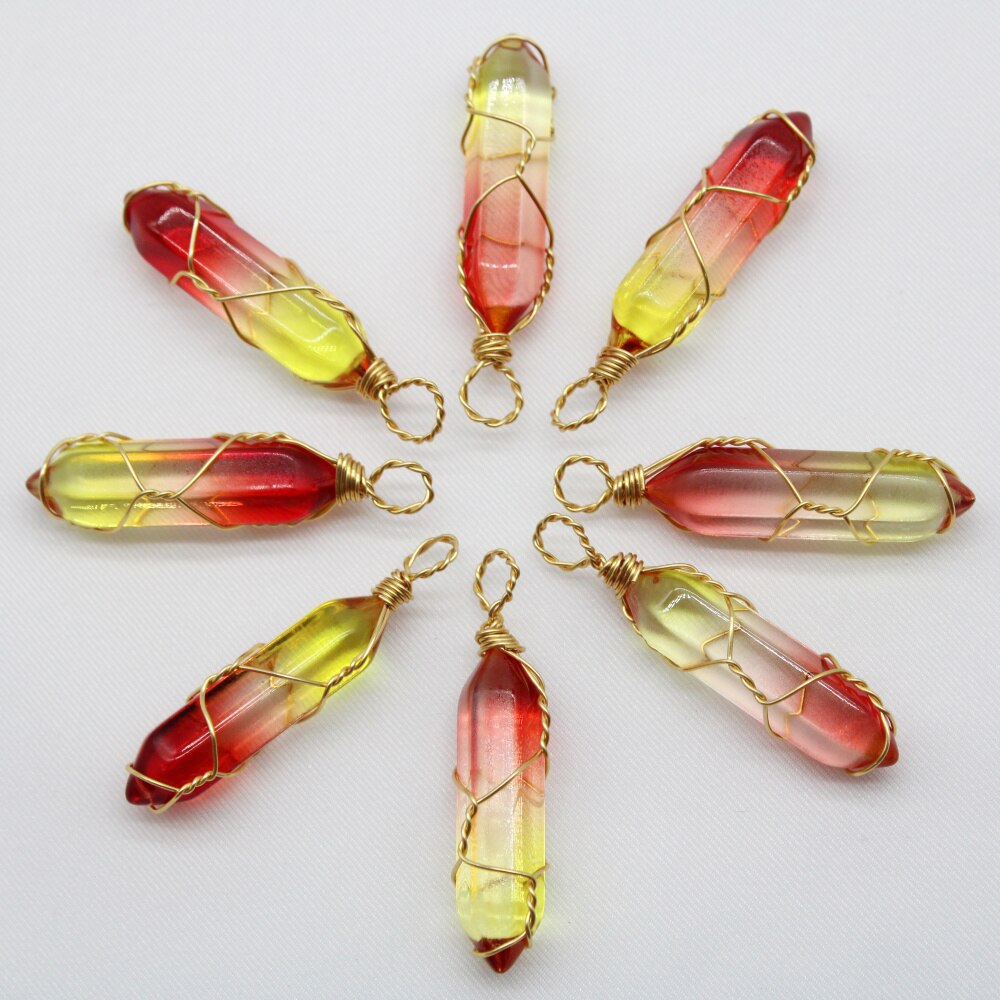 Natural Stone Rose Quartz Stained Glass Pillar