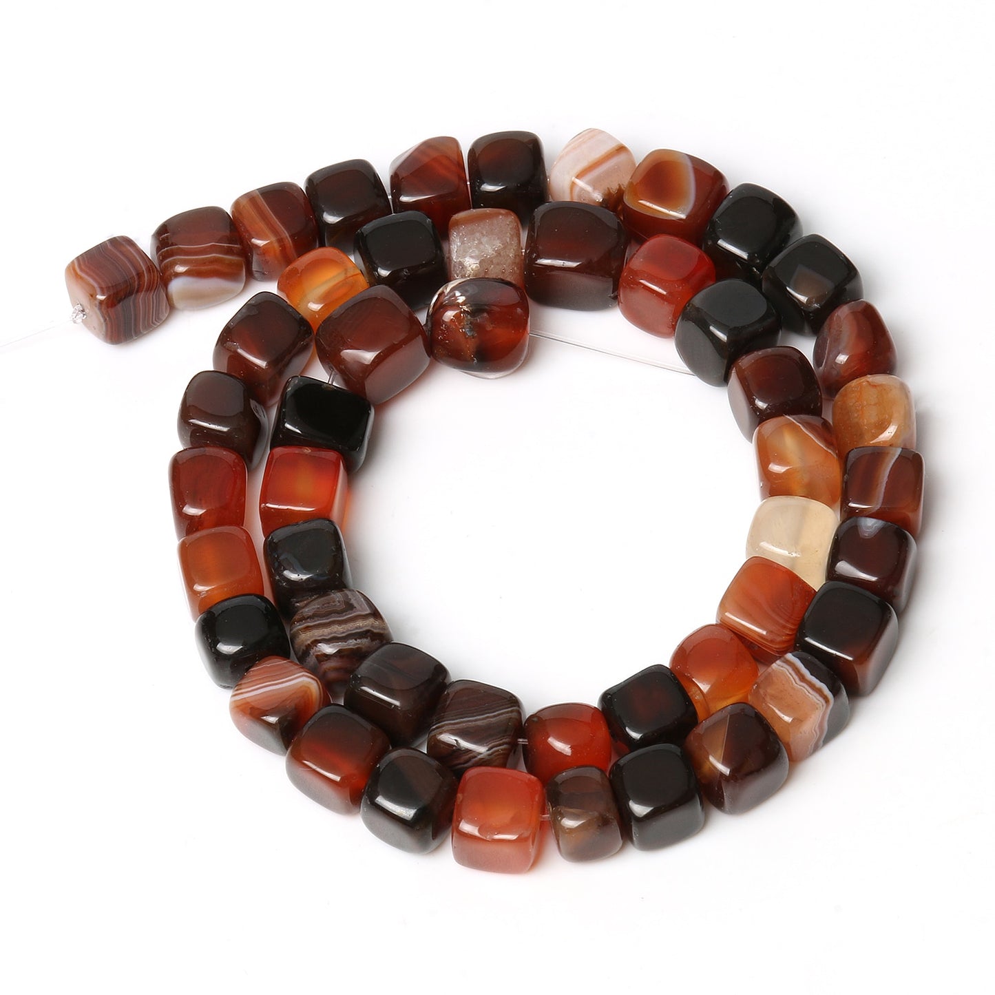 Natural Stone Agate Jade Cube Square Bead