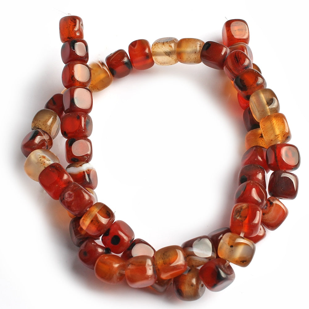 Natural Stone Agate Jade Cube Square Bead