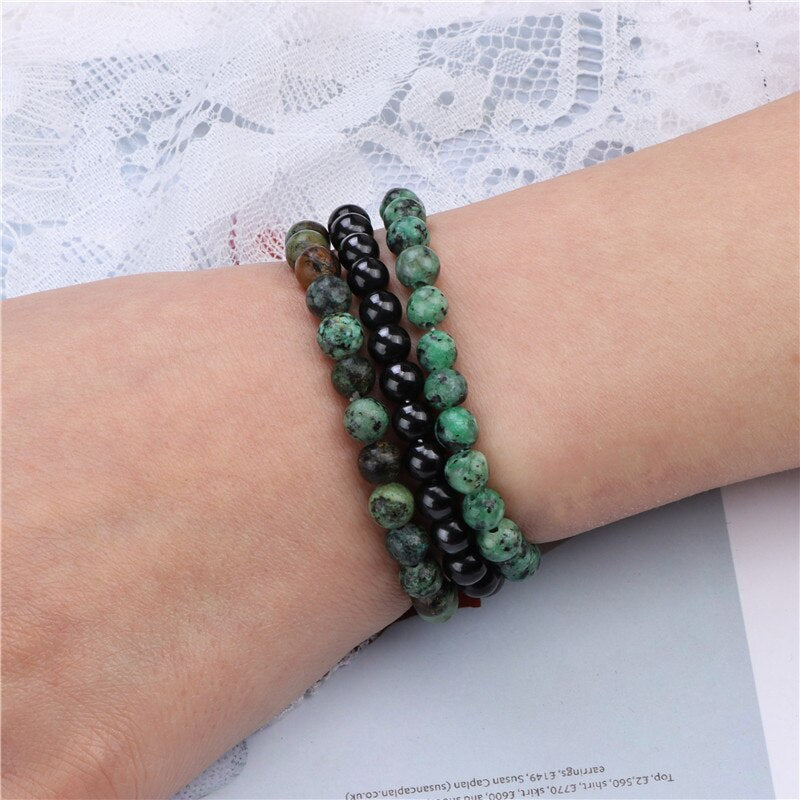 Stone Bracelet Set 6mm Beads Bracelets For Women Men