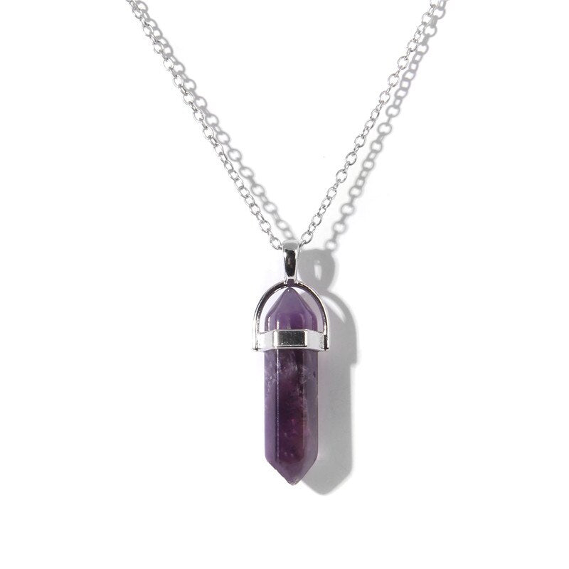 Natural Quartzs Stone Charm Necklaces