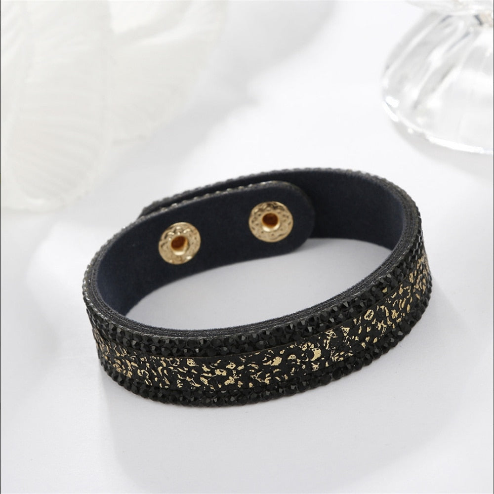 Stone Bracelets For Women Wrap Cuff Slake Leather