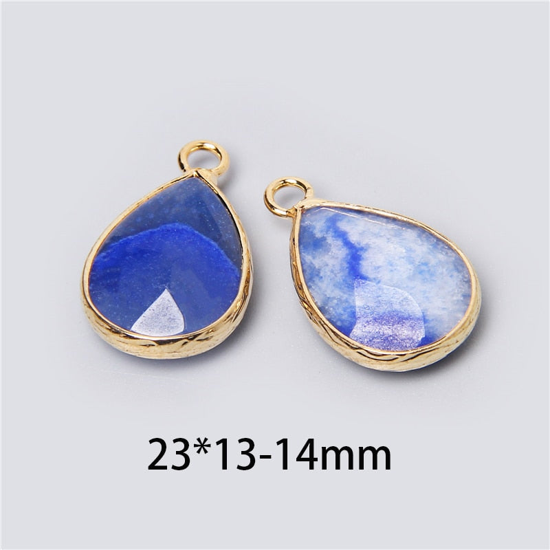 Natural Stone Charm Pendant Quartz Labradorite