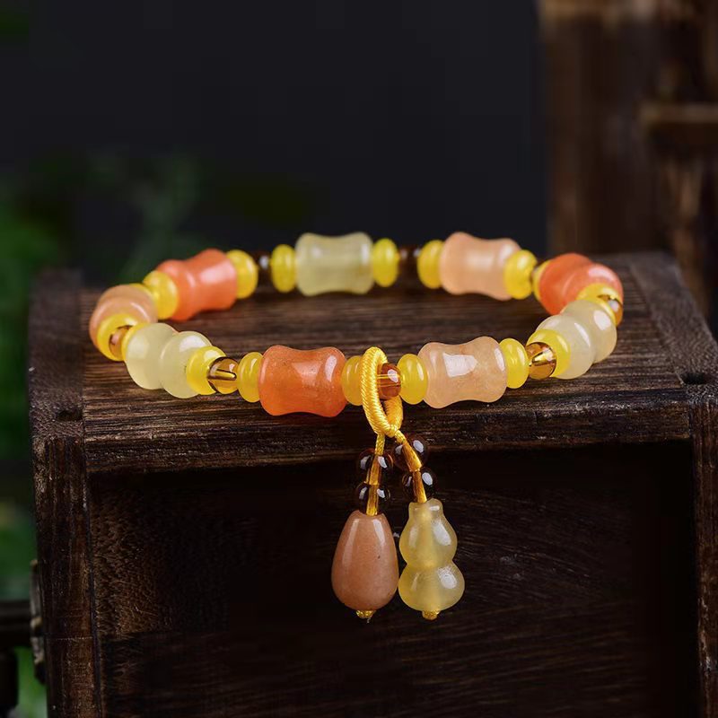 Natural Colorful Jade Charm Bracelet