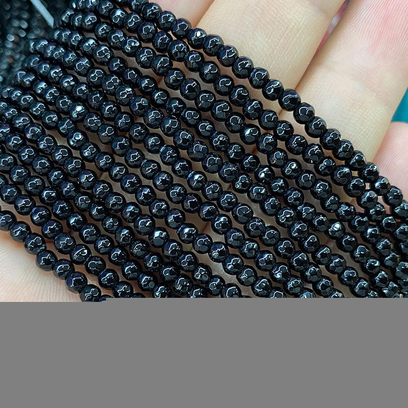 Natural Stone Faceted Round Spacer Beads Fire Agates
