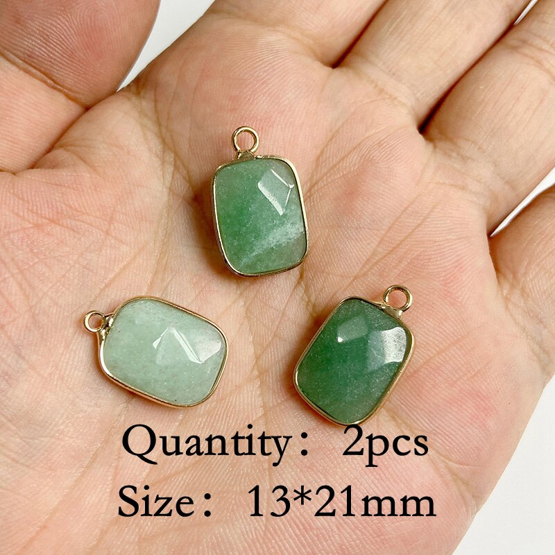 Natural Green Aventurine Jades Stone Pendant Beads