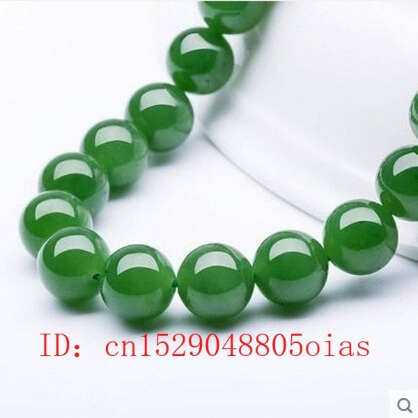 Natural Green Jade Beads Necklace Jadeite
