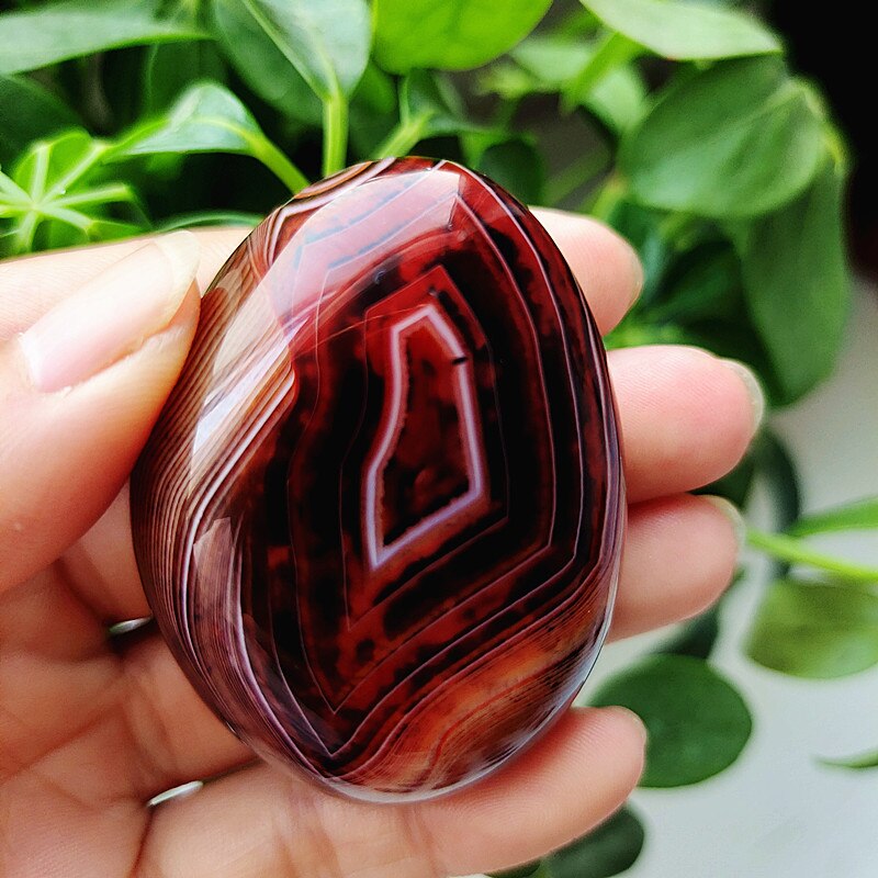 Natural Lace Stone Sardonyx Agate Palm Hand Play