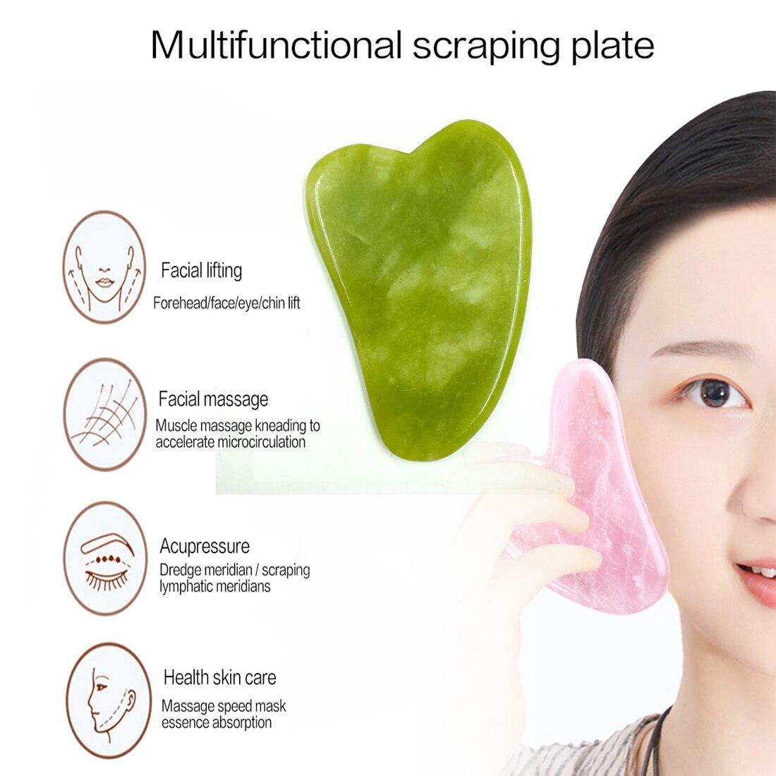 Natural Jade Face Massager Stone Face