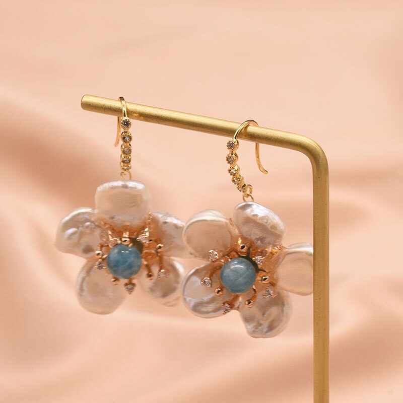 GLSEEVO Natural Pearl Natural Stone Fine Jewelry