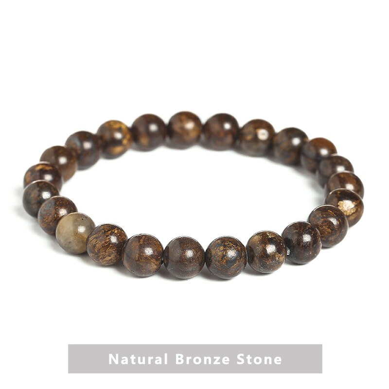 JD Natural Pyrite Bead Bracelets Women Men Vintage