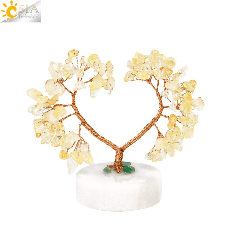 Crystal Money Tree with Agate Slices Love Heart