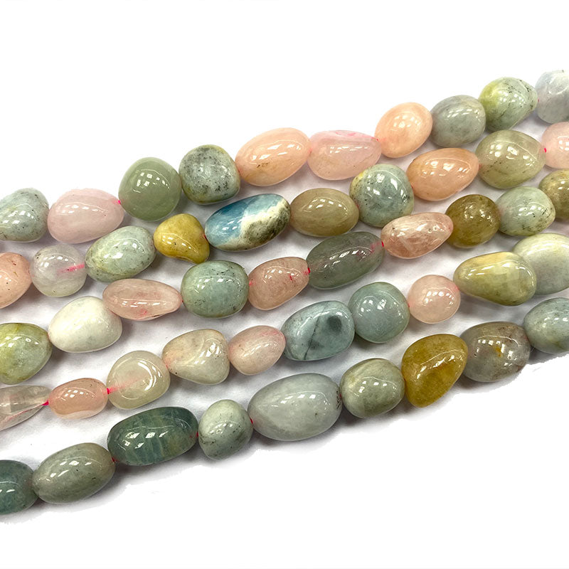 Fine 8-10mm Natural Stone Morganite Lapis Aventurine