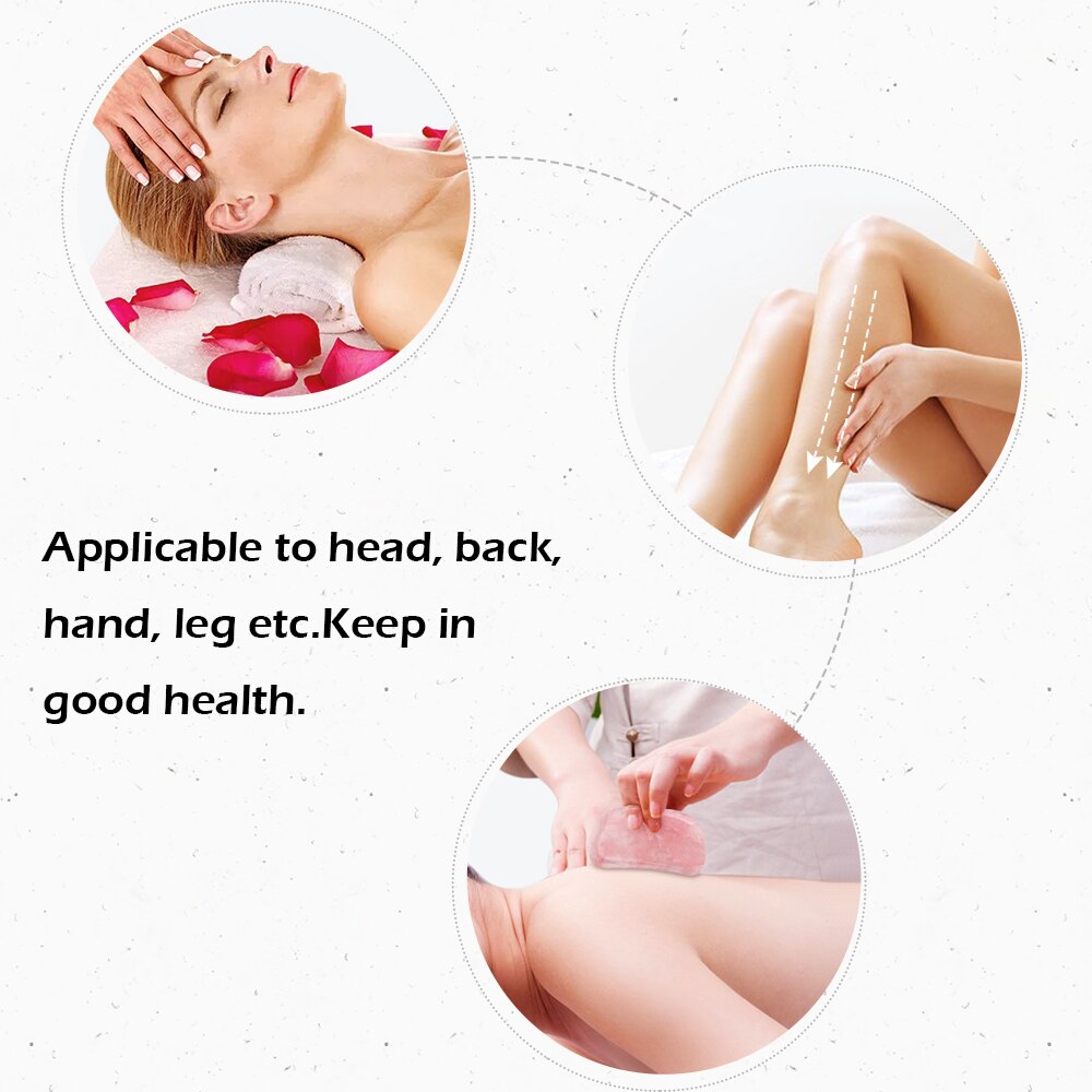 Natural Rose Quartz Jade Stone Gua Sha Massage