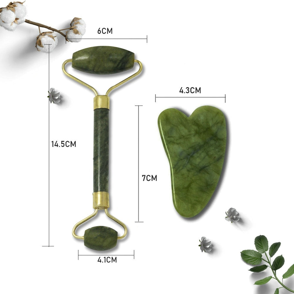 Natural Jade Rolle Set Facial Skin Care