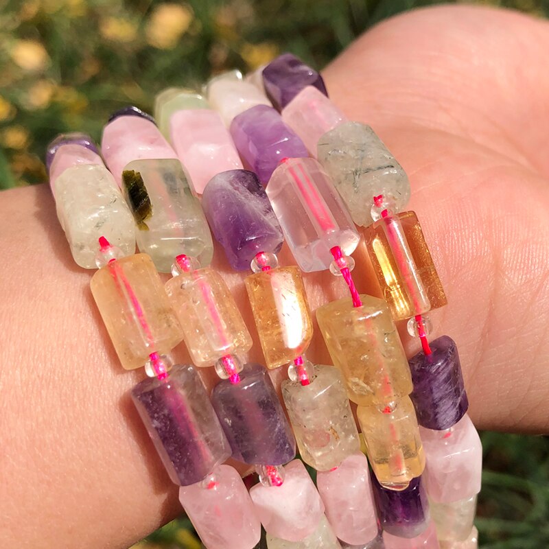 Natural Stone Beads Cylinder Prehnite