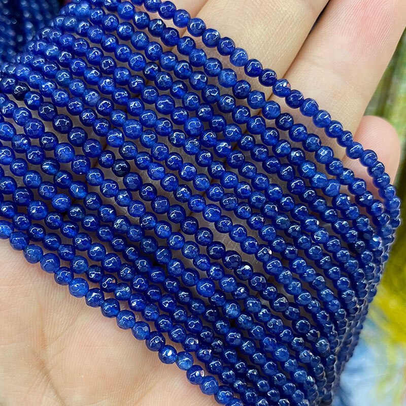 Natural Stone Faceted Round Spacer Beads Fire Agates
