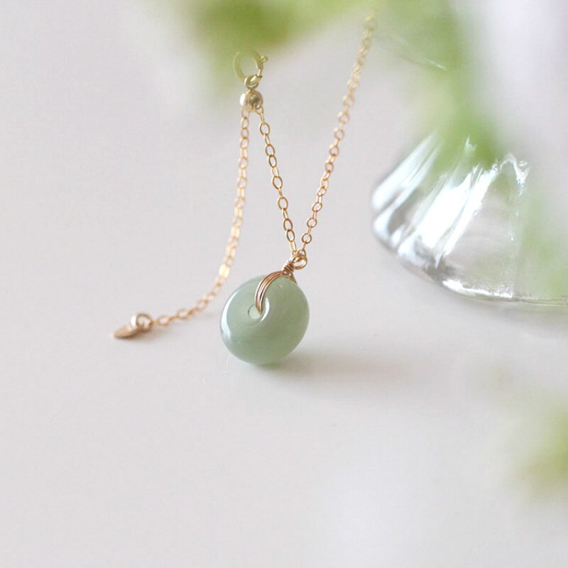 Natural Hetian Jade Cheongsam Pendant Necklace