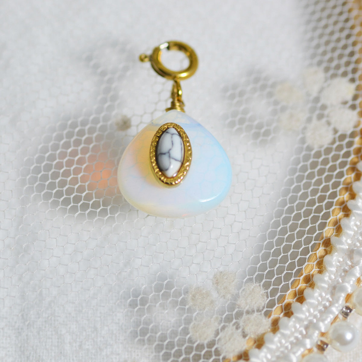 Star & Eye Natural Stone Charm Necklaces
