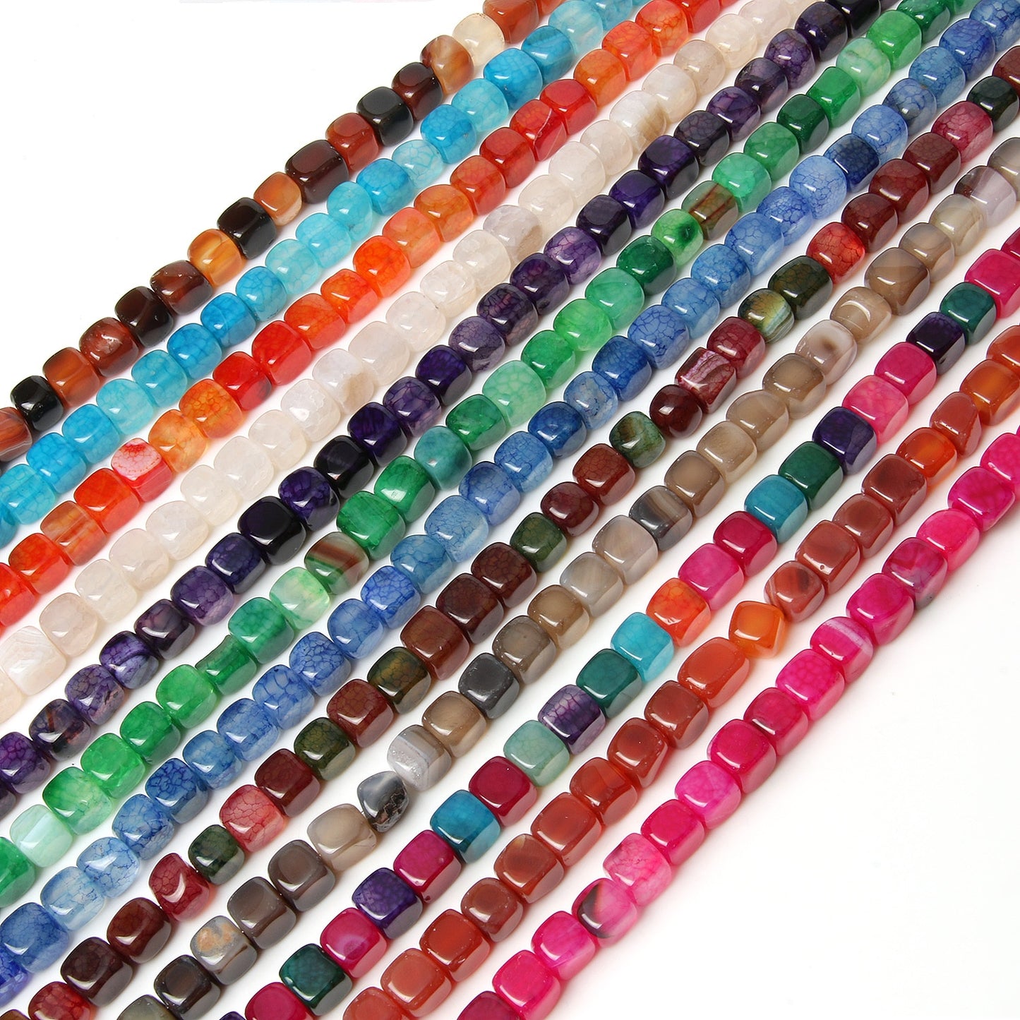 Natural Stone Agate Jade Cube Square Bead