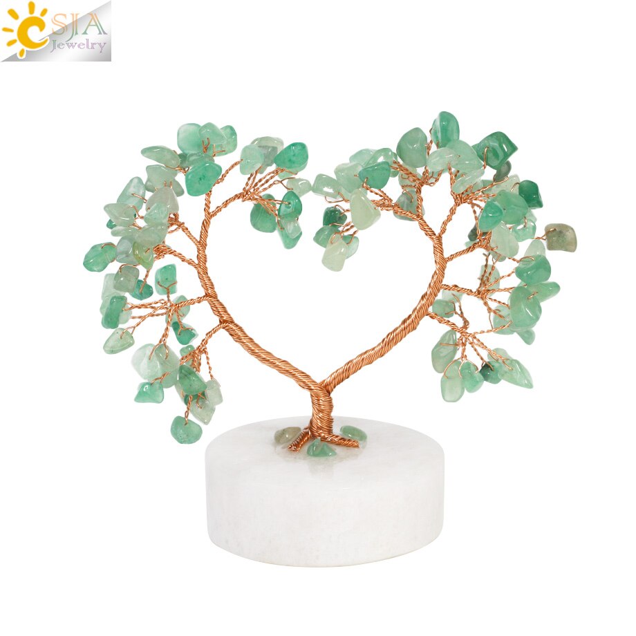 Crystal Money Tree with Agate Slices Love Heart