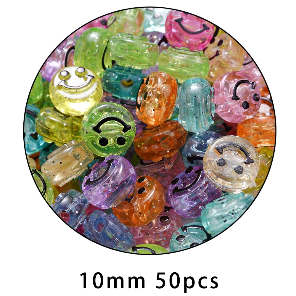 iYOE Mix Acrylic Smiley Beads Luminous Spacer Beads