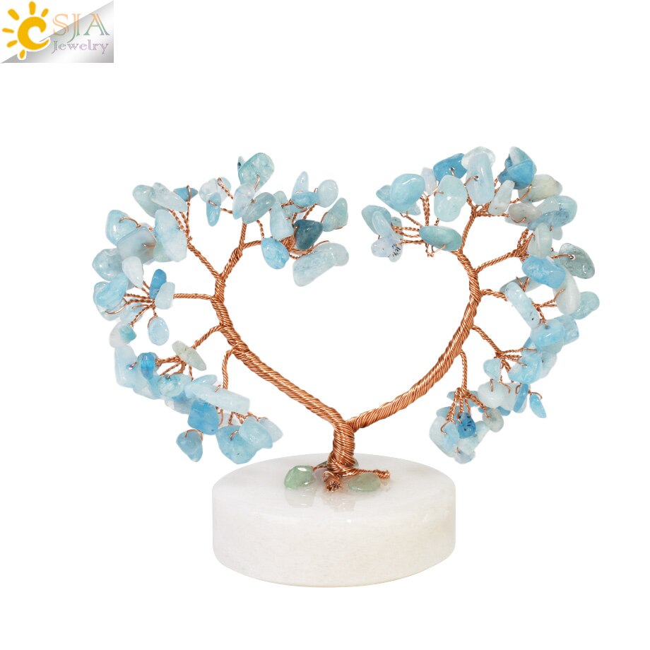 Crystal Money Tree with Agate Slices Love Heart