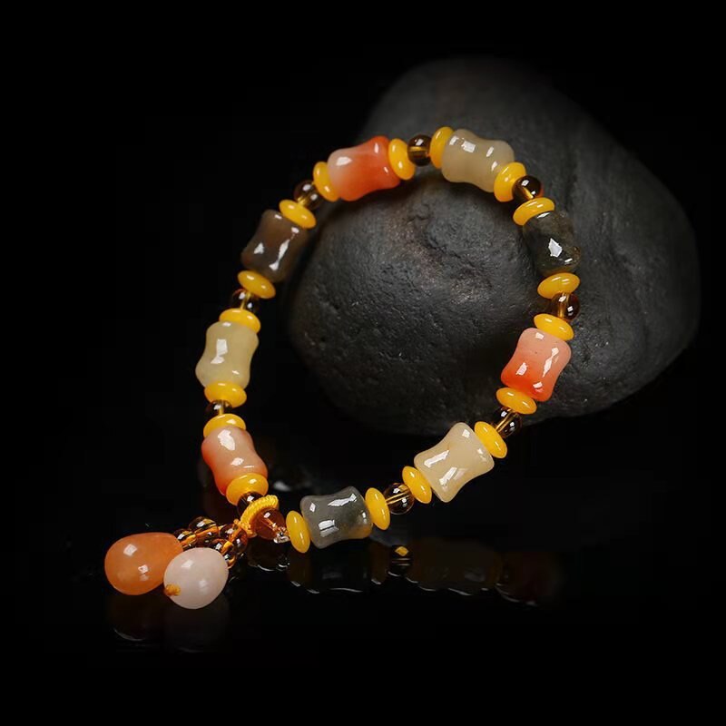 Natural Colorful Jade Charm Bracelet