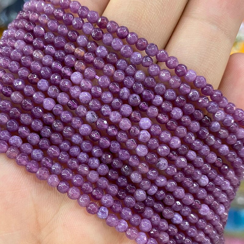 Natural Stone Faceted Round Spacer Beads Fire Agates