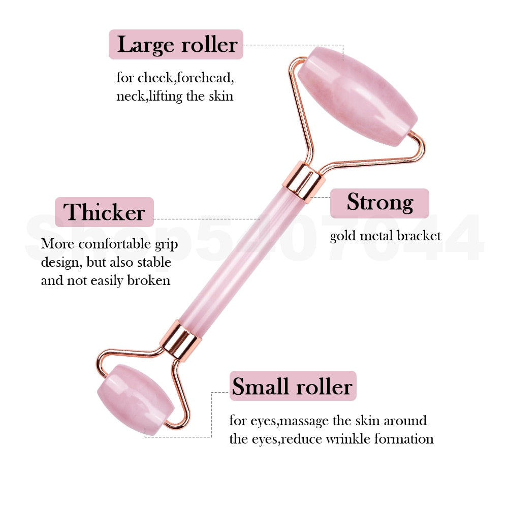 Jade Roller Massager for Face Natural Real Stone