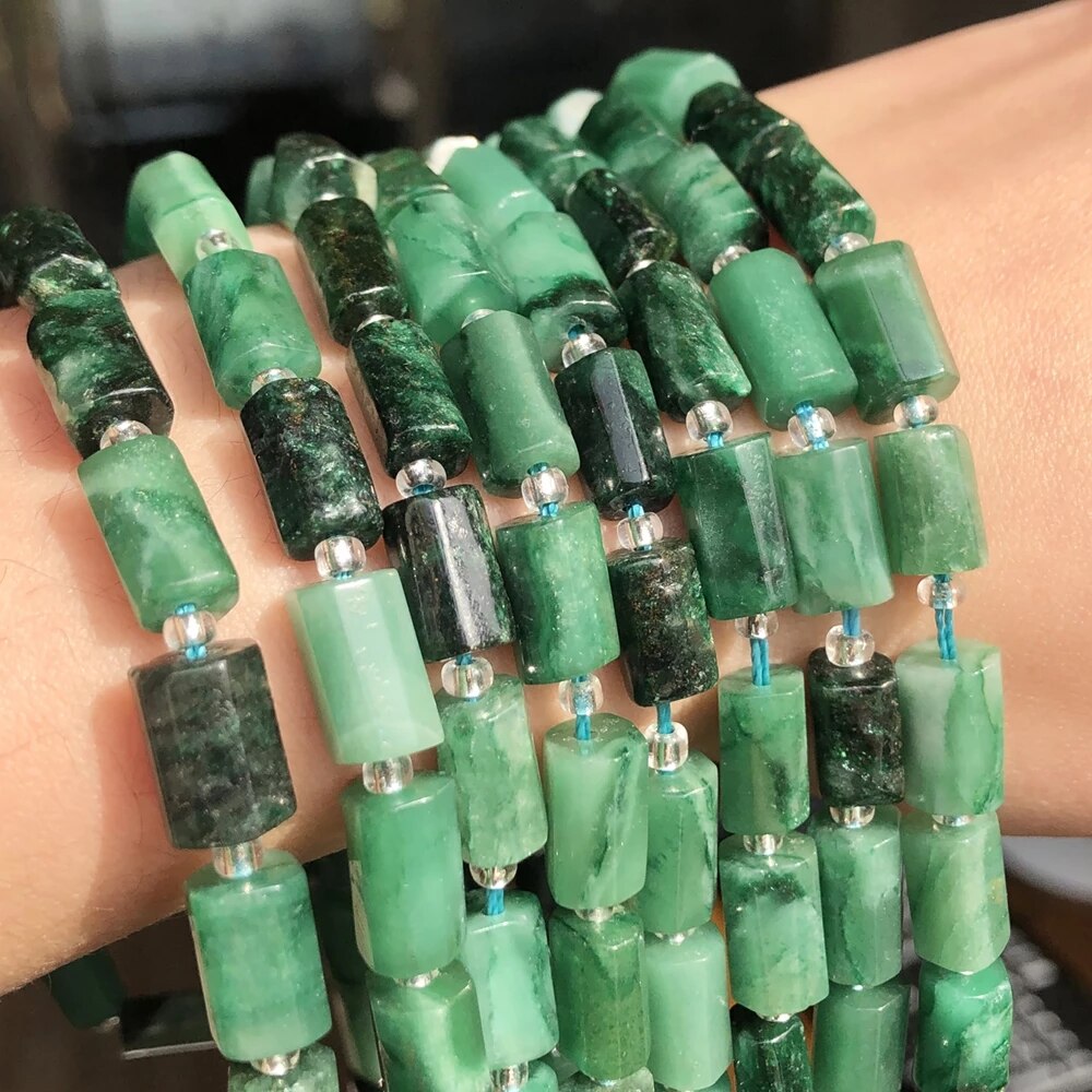 Natural Stone Beads Cylinder Prehnite