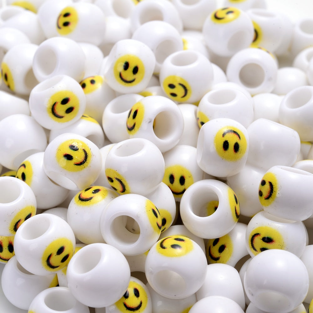 iYOE Mix Acrylic Smiley Beads Luminous Spacer Beads