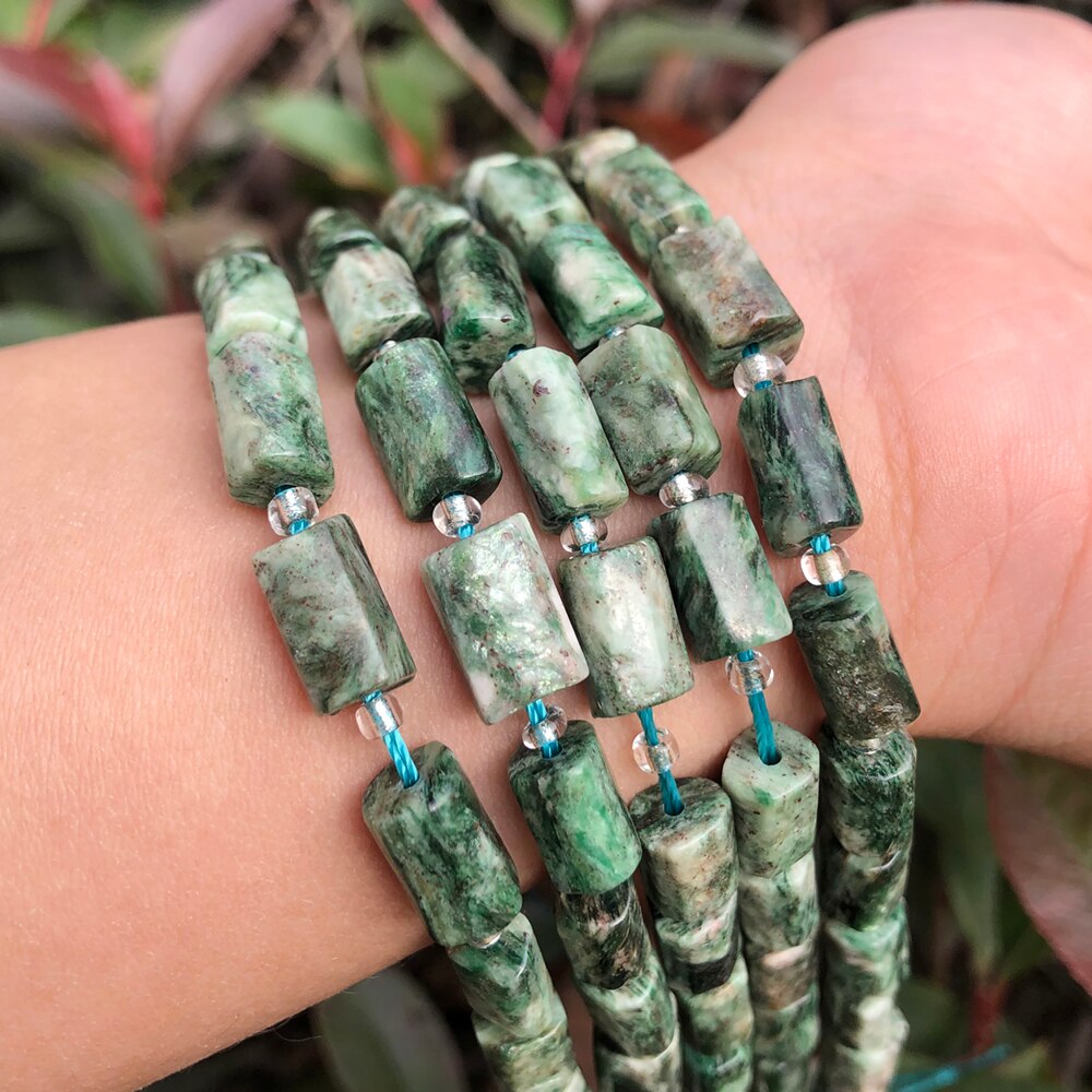 Natural Stone Beads Cylinder Prehnite