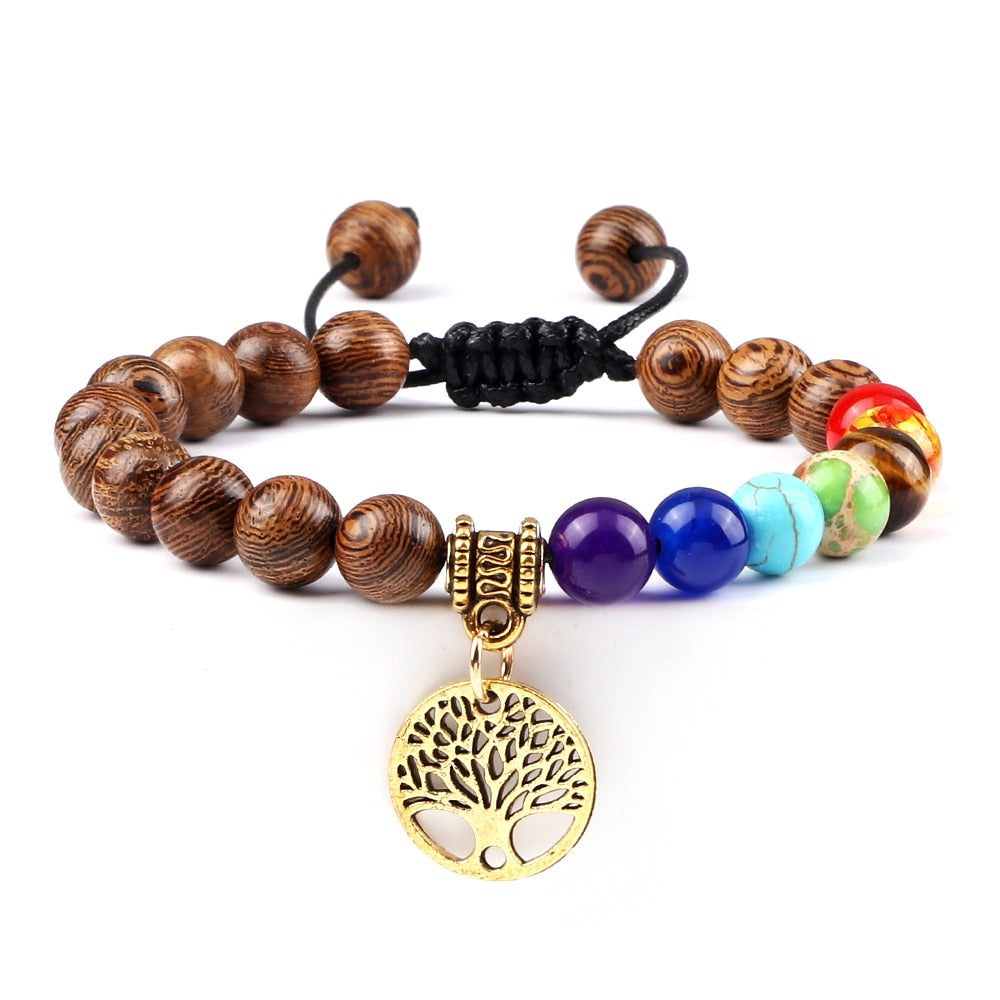 7 Chakra Life Tree Bracelets Natural Stone Healing