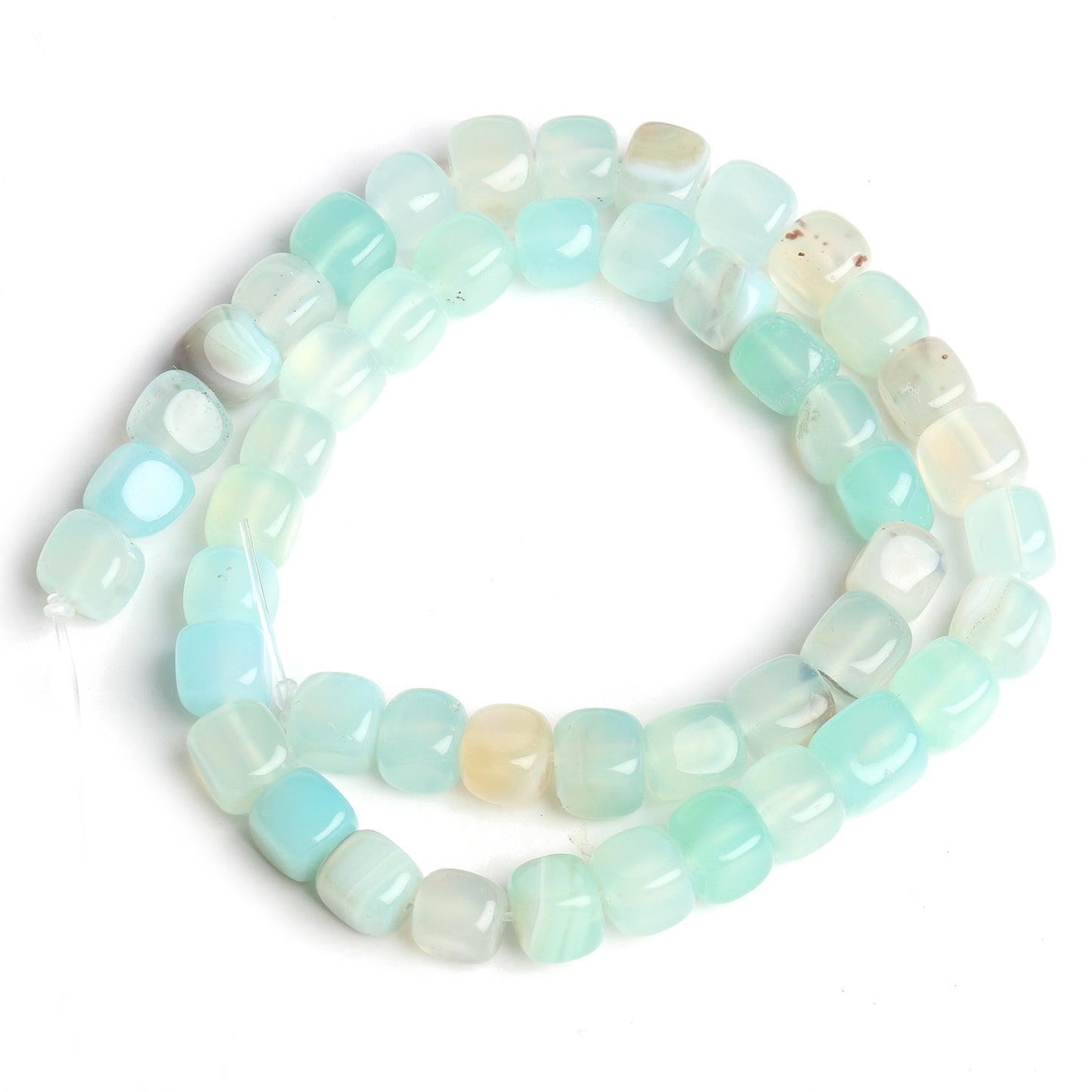 Natural Stone Agate Jade Cube Square Bead