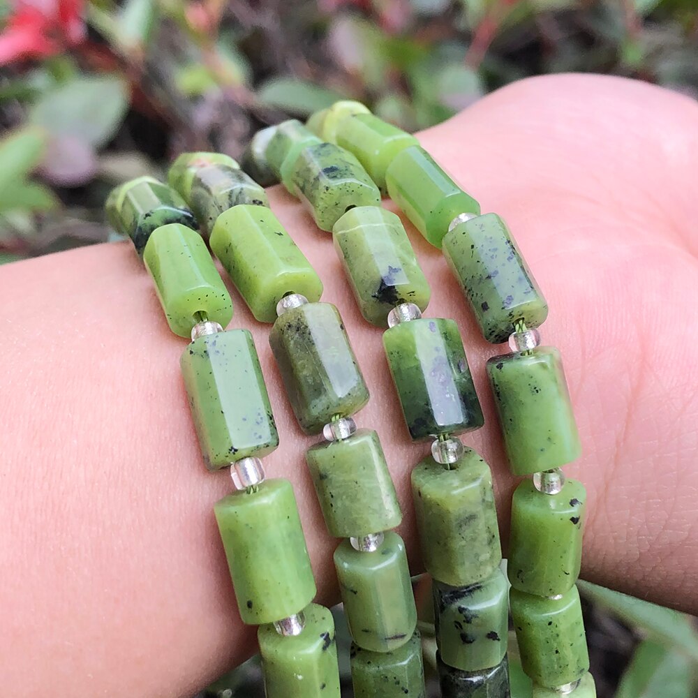 Natural Stone Beads Cylinder Prehnite