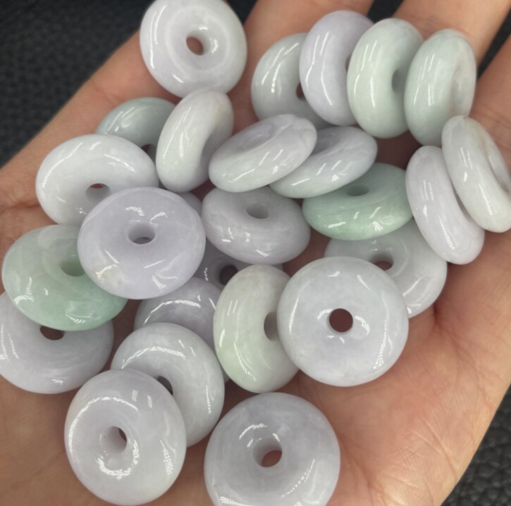 Natural jade Emerald 13mm Safety buckle Bead