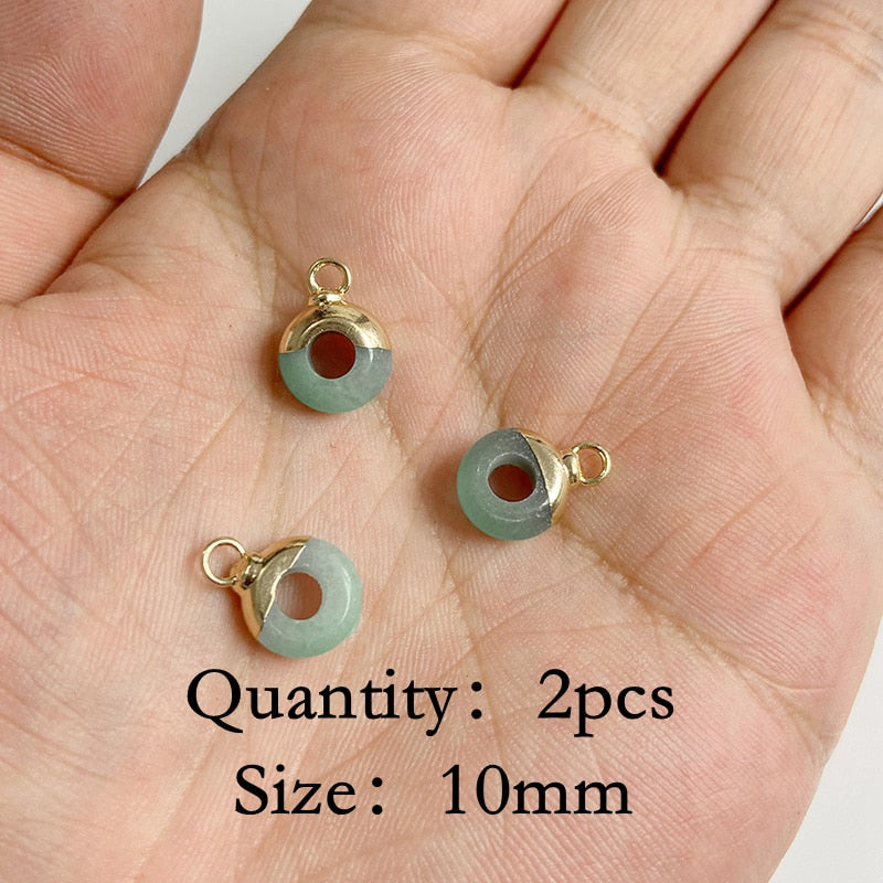 Natural Green Aventurine Jades Stone Pendant Beads