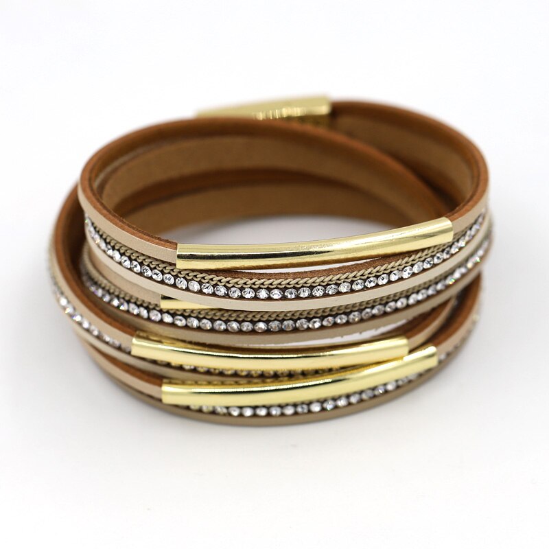 Women's Bracelet Jewelry Multi-Layer Leather Winding