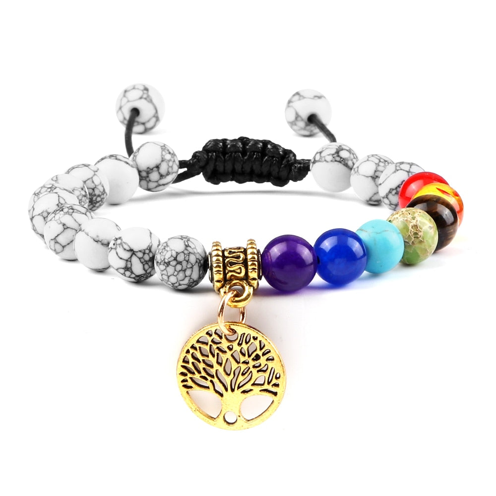 7 Chakra Life Tree Bracelets Natural Stone Healing